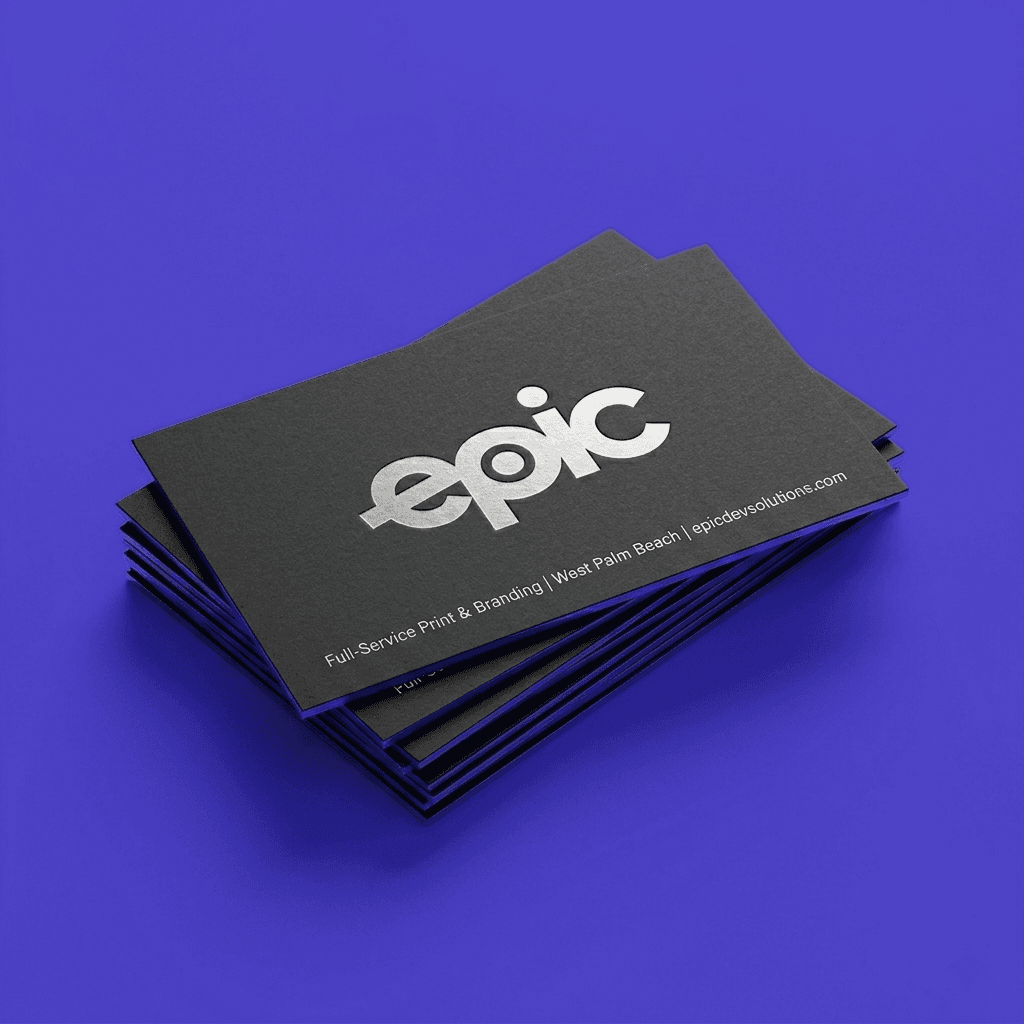 Epic silver-foil business cards